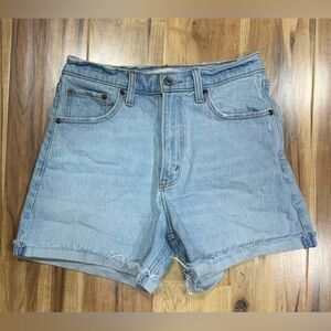 Abercrombie & Fitch The Dad Short High Rise Light Wash Cuffed Womens 2